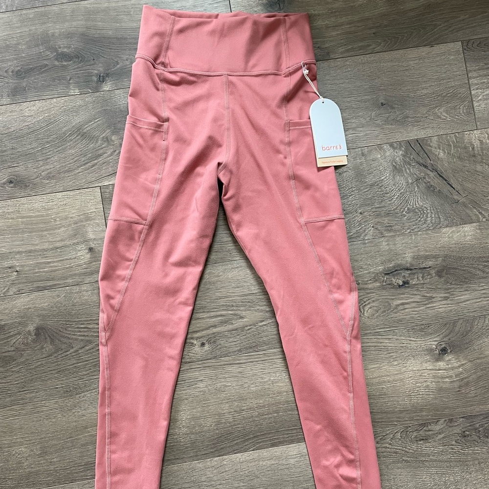 Barre3 signature pocket legging - small, dusty rose